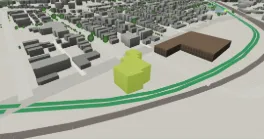 3D render of C.C. Snowdon Oils Factory and Office